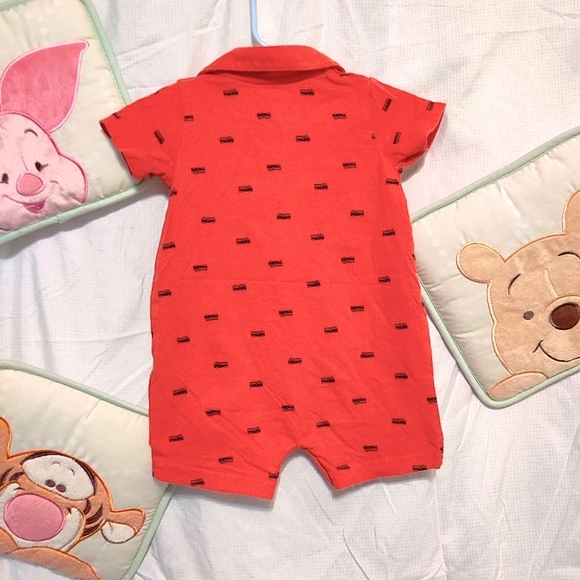 🧮6/$20 Just One You by Carter's Collared Romper Red With Firetrucks Sz. 9 mos - Picture 3 of 8